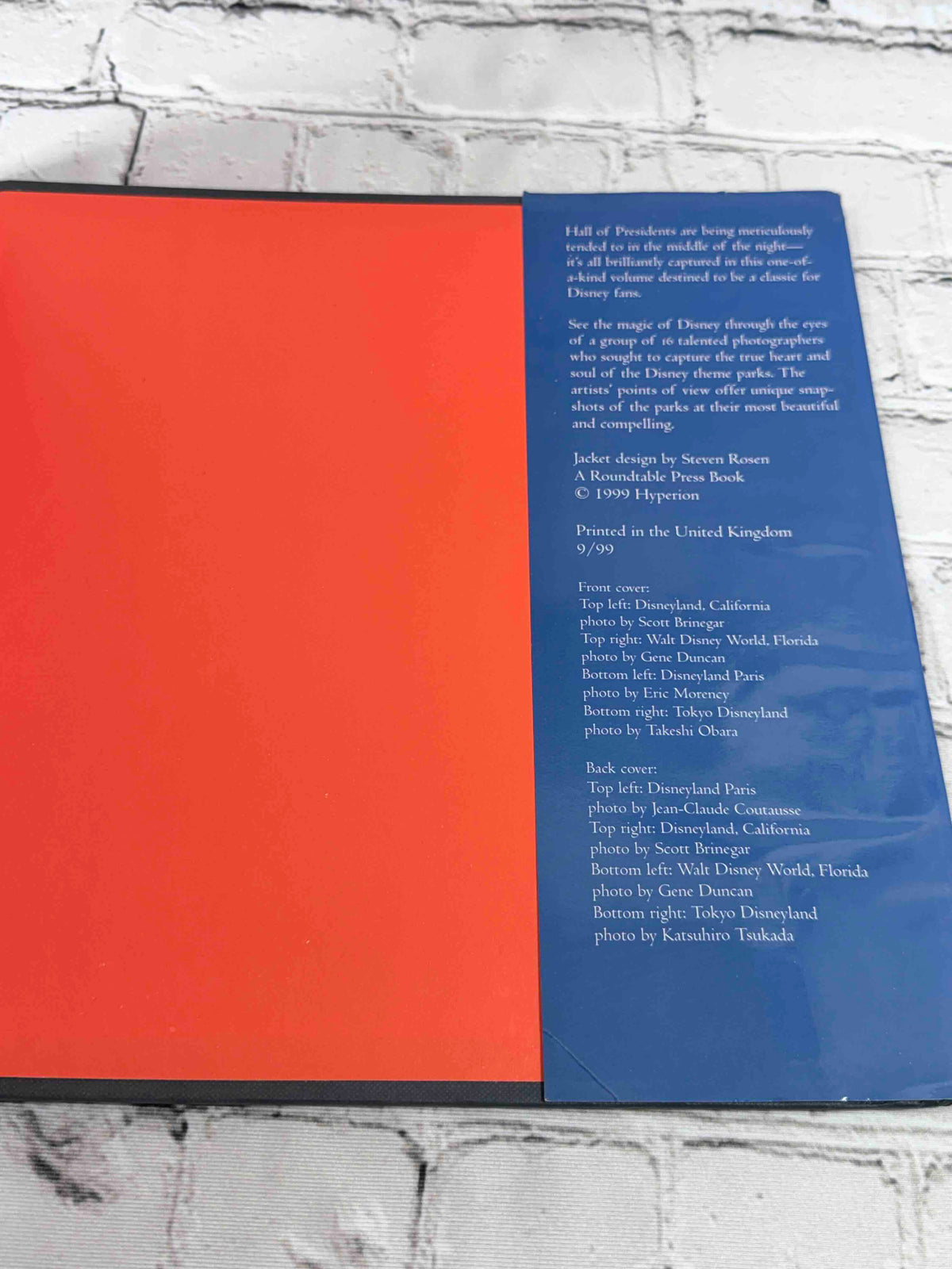 One Day at Disney, 1999 Hyperion first edition hardcover - rear jacket flap