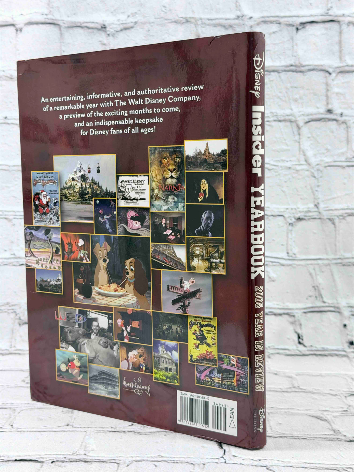 Disney Insider Yearbook: 2005 Year in Review, 2006 hardcover - dust jacket rear and spine