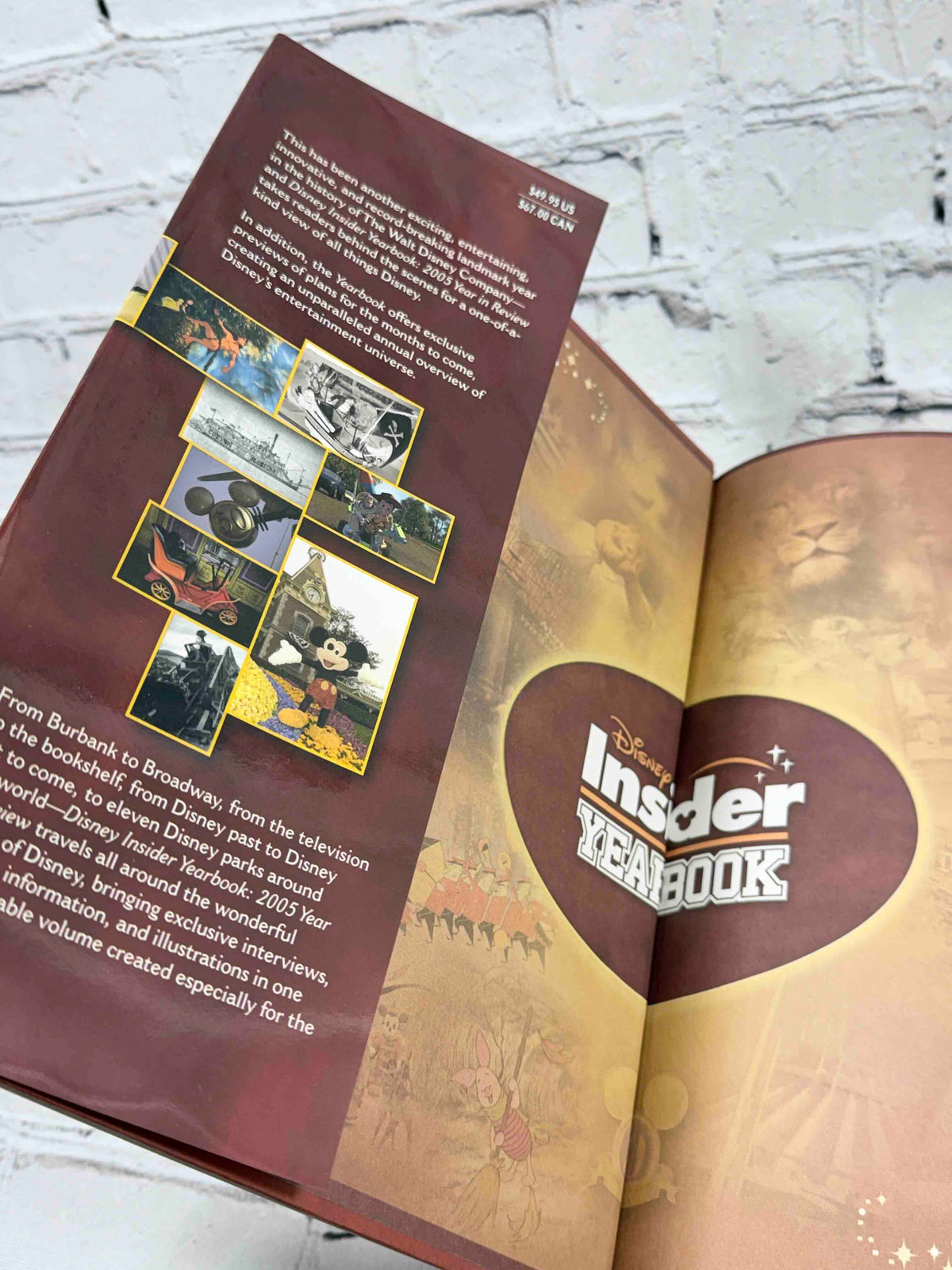 Disney Insider Yearbook: 2005 Year in Review, 2006 hardcover - front jacket flap and endpaper