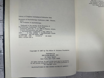 The Evolution of Psychotherapy: The First Conference By Jeffrey Zeig [1987]