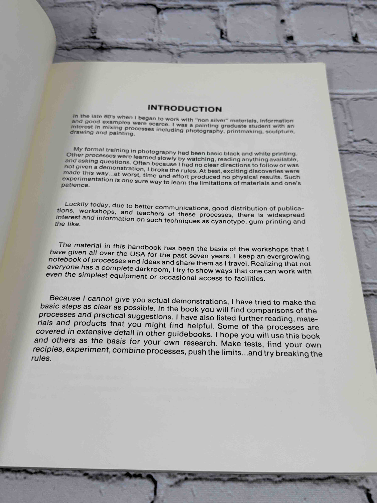 Breaking the Rules: A Photo Media Cookbook by Bea Nettles, 1977 paperback - introduction
