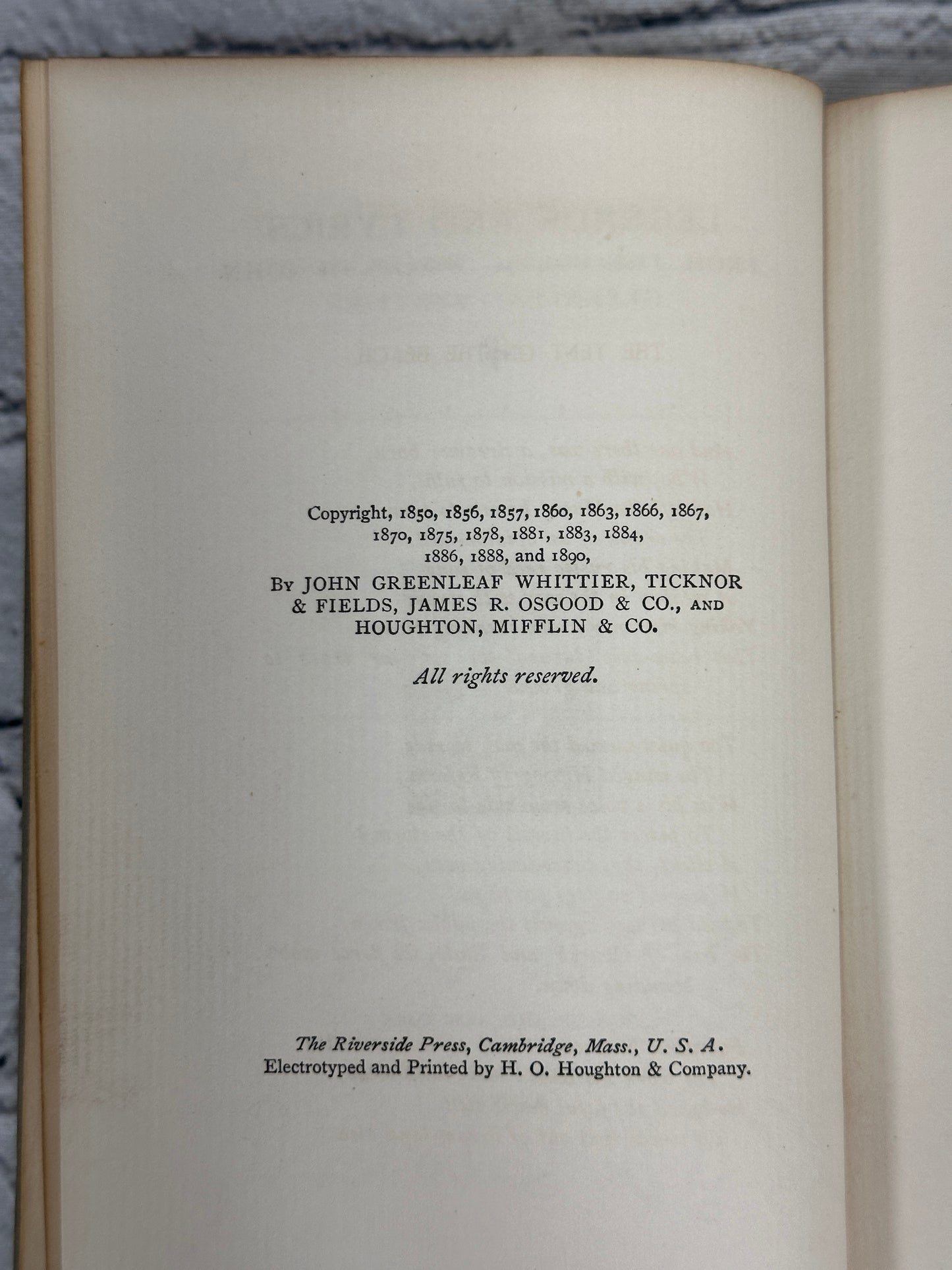 Legends and Lyrics from the Poetic Works By John Greenleaf Whittier [1890]