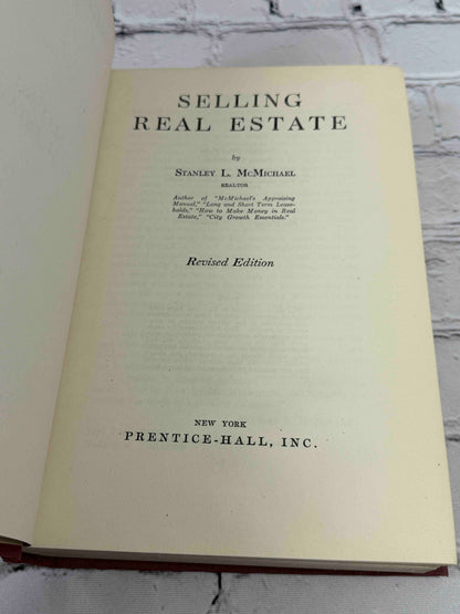 Selling Real Estate by Stanley L. McMichael, 1947 Prentice-Hall hardcover - title page
