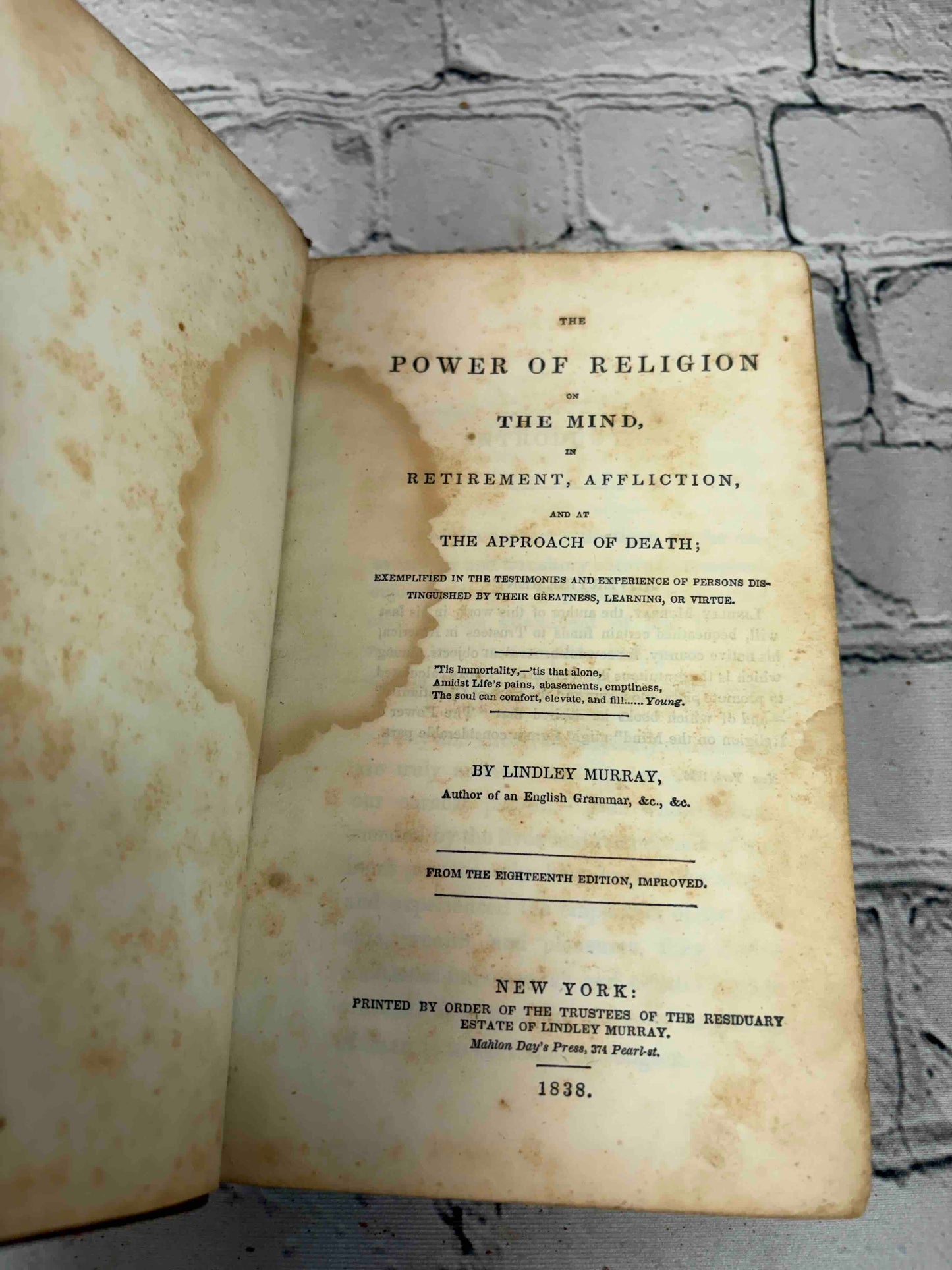 The Power of Religion on the Mind in Retirement, Affliction and of the Approach of Death