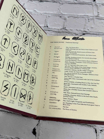 The Book of Runes by Ralph Blum, St. Martin's Press hardcover - rune chart endpaper with blacked-out name and pencil notes