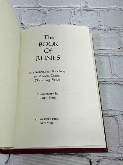 The Book of Runes by Ralph Blum, St. Martin's Press hardcover - title page