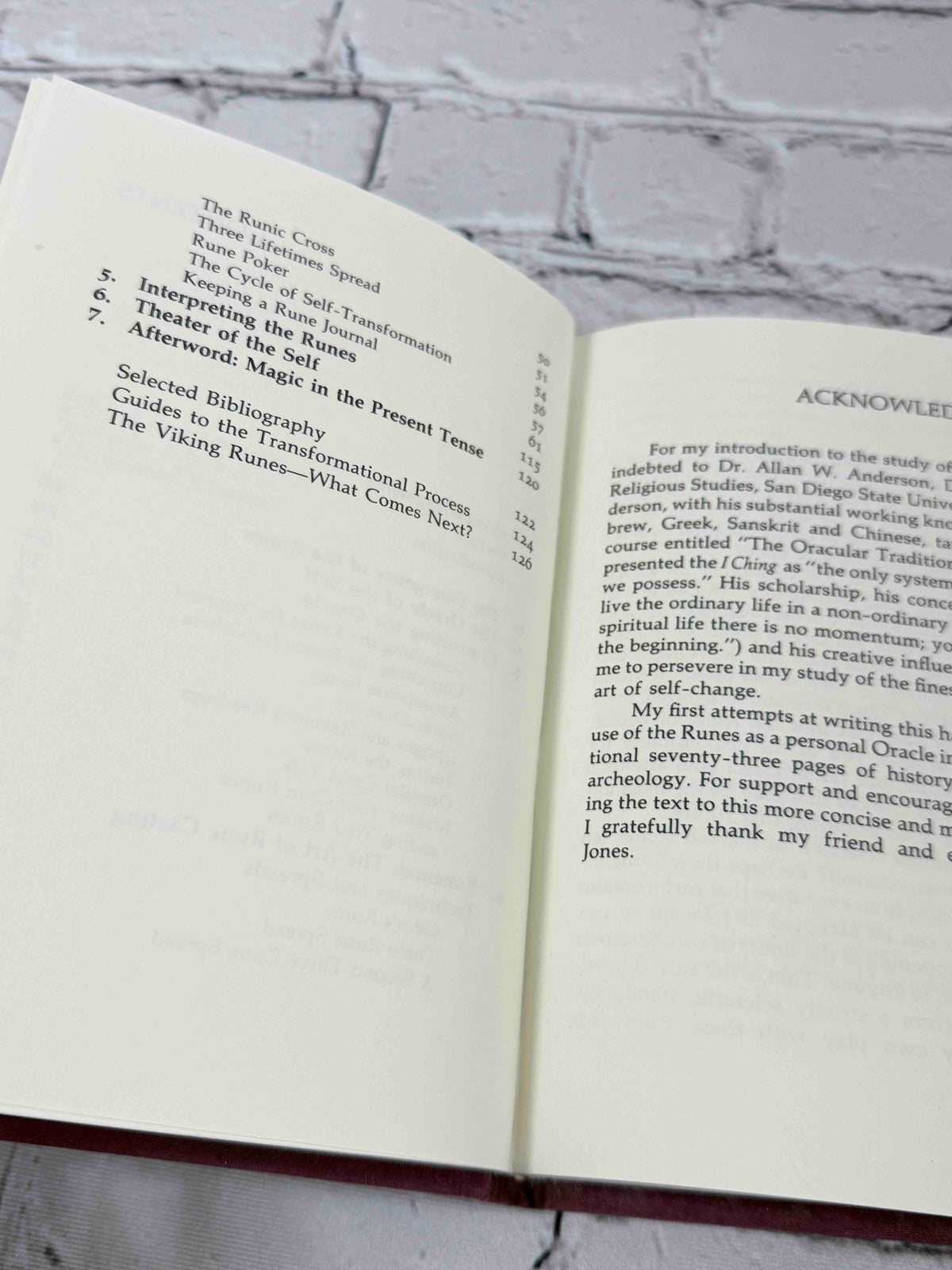 The Book of Runes by Ralph Blum, St. Martin's Press hardcover - contents continued