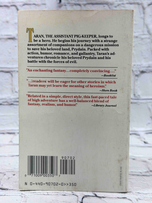 The Book of Three by Lloyd Alexander, 1980 Dell Laurel-Leaf paperback - rear cover
