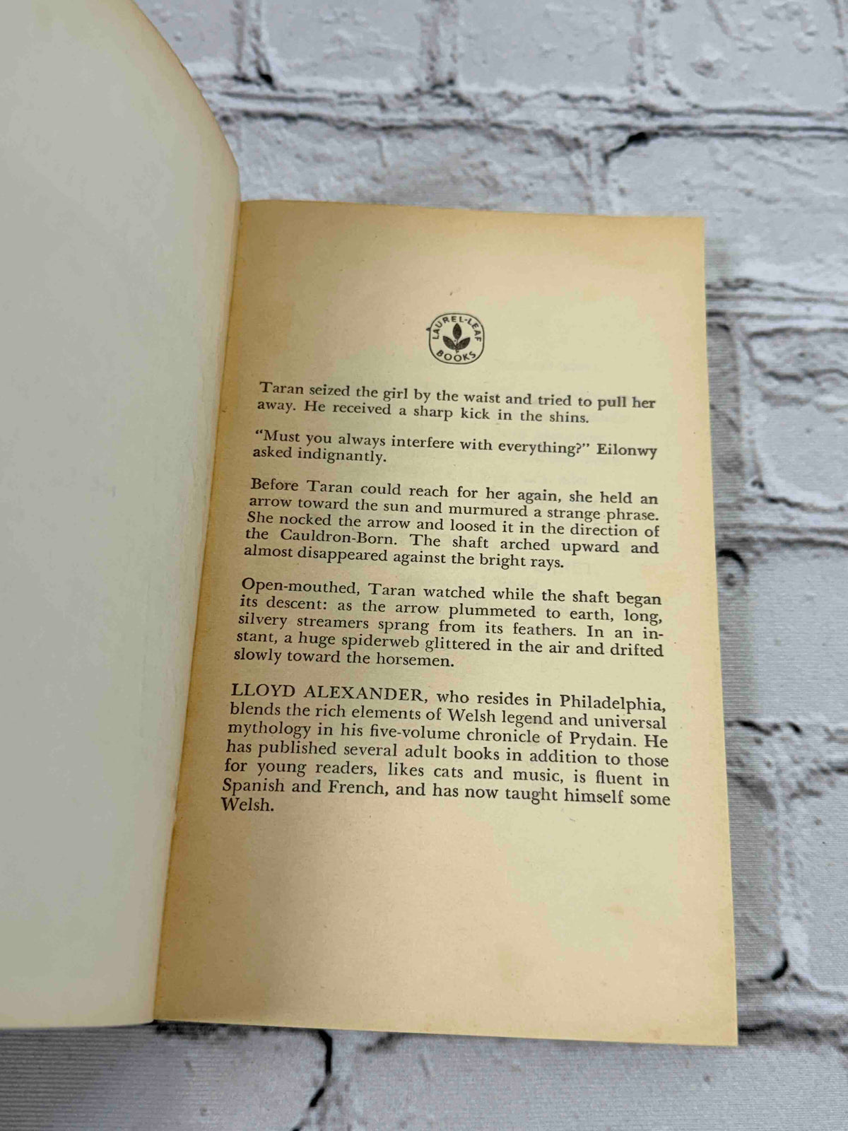 The Book of Three by Lloyd Alexander, 1980 Dell Laurel-Leaf paperback - first page