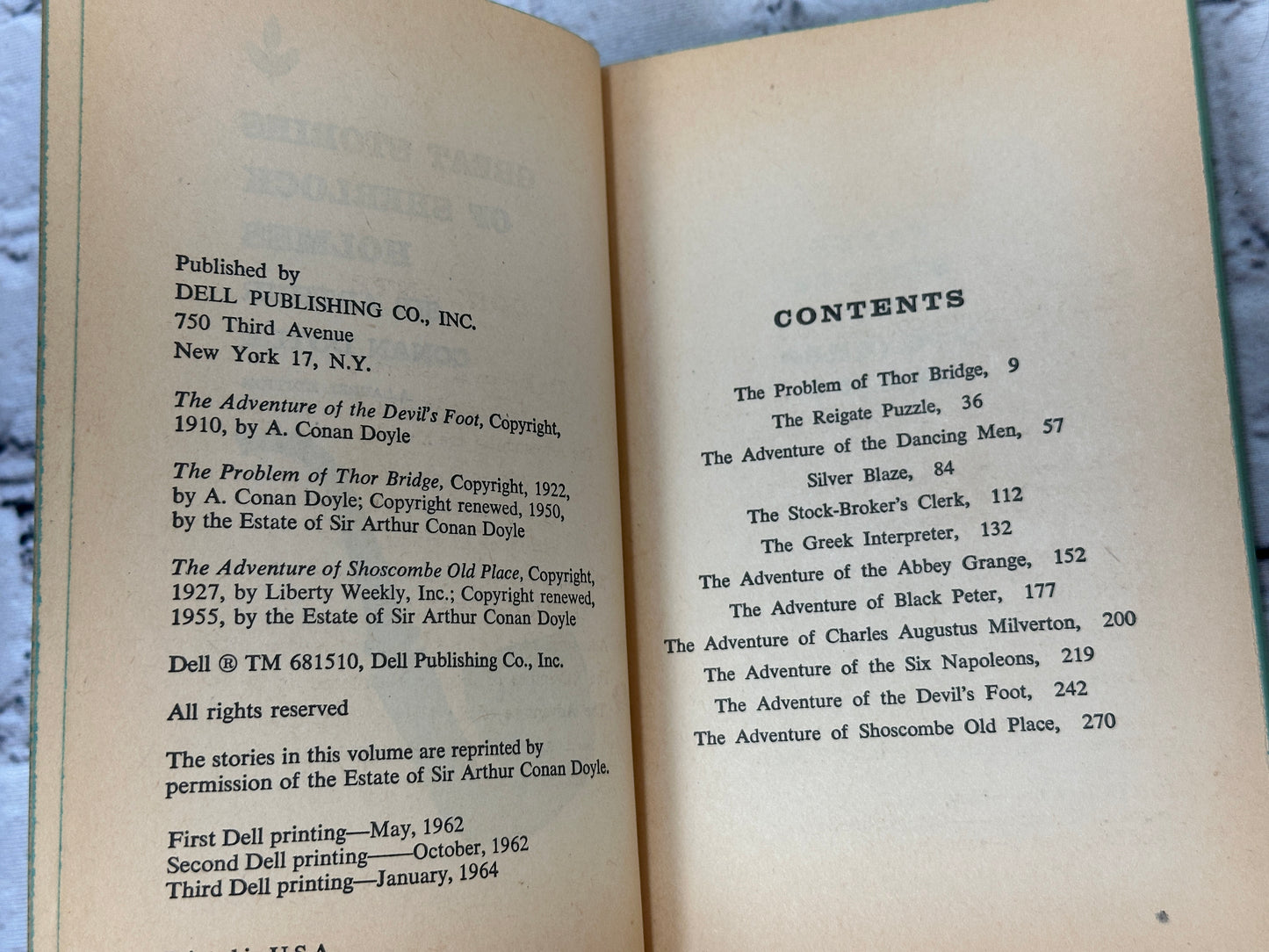 Great Stories of Sherlock Holmes by Conan Doyle [Dell Laurel Edition · 1964]