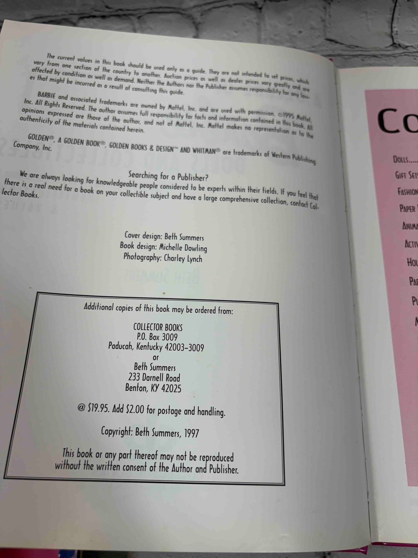 A Decade of Barbie Dolls and Collectibles 1981-1991: Identification and Values