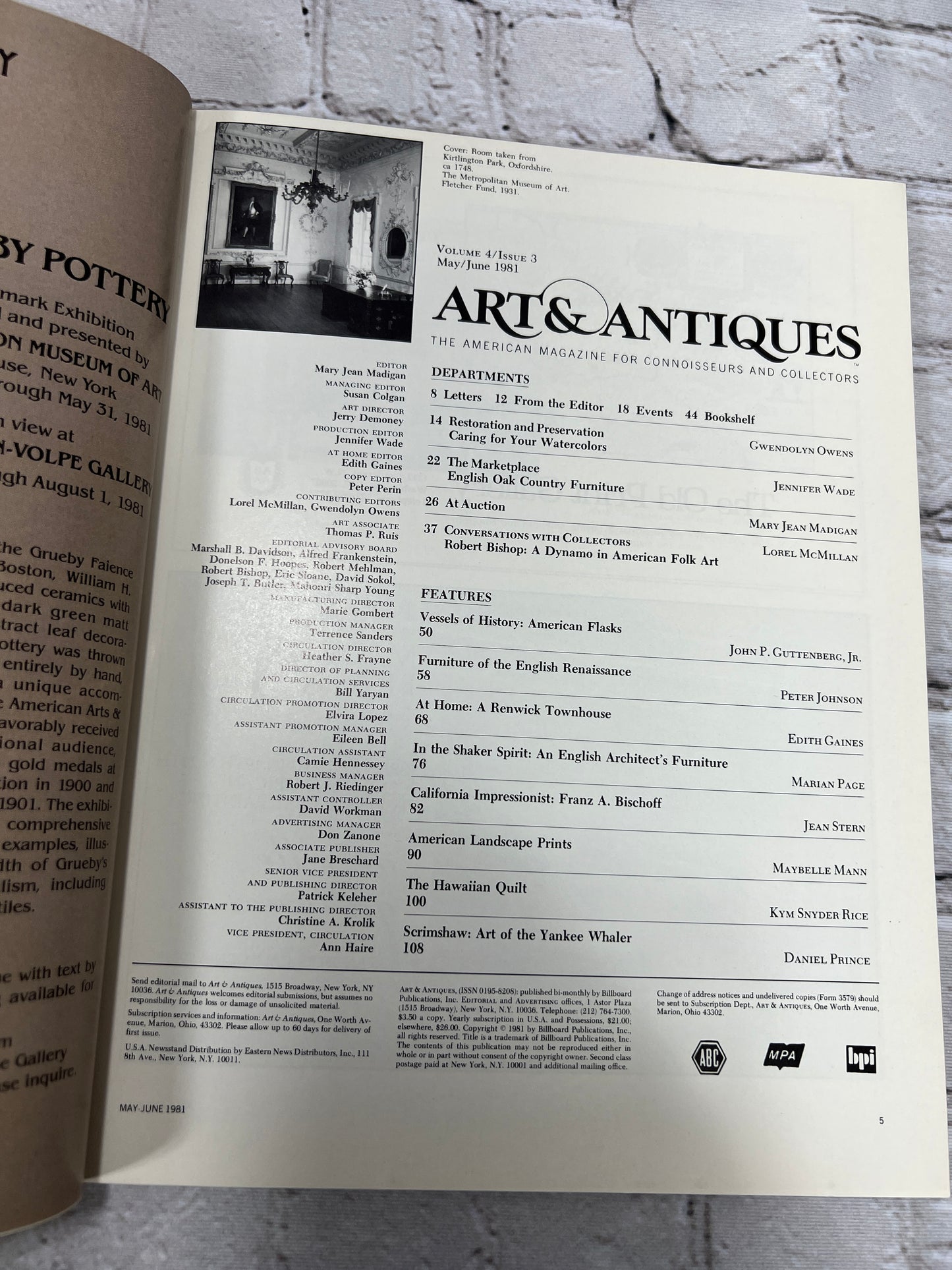 Art & Antiques The American Magazine for Connoisseurs Collectors [May-June 1981]