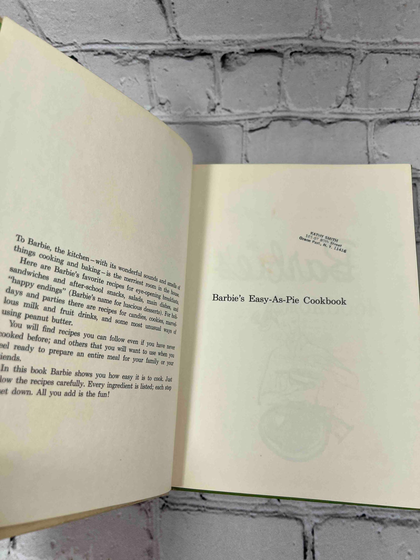 Barbie Easy-As-Pie Cookbook