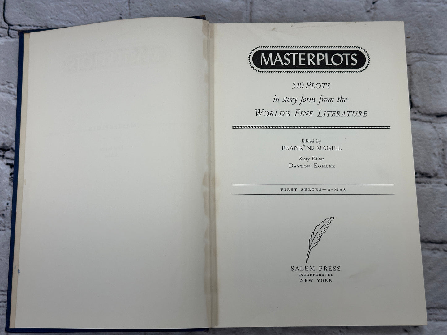 Masterplots: Worlds Fine Literature edited by Frank Magill [Series 1 & 2 · 1954]