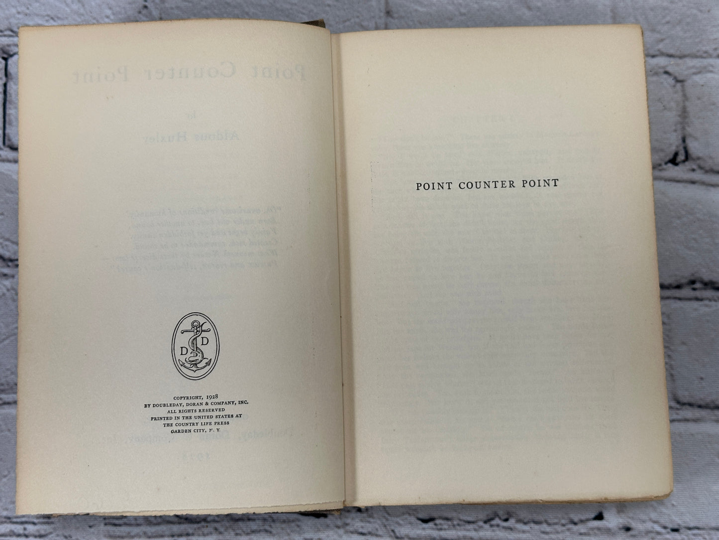 Point Counter Point by Aldous Huxley [First U.S. Edition · 1928]