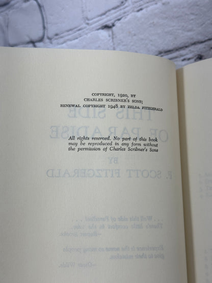 F. Scott Fitzgerald This Side of Paradise [Book Club Edition · 1948]