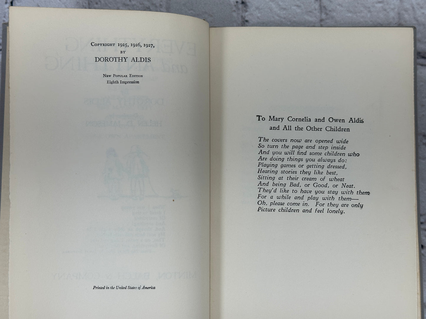 Everything and Anything by Dorothy Aldis [New Popular Edition · 8th Print · 1927]