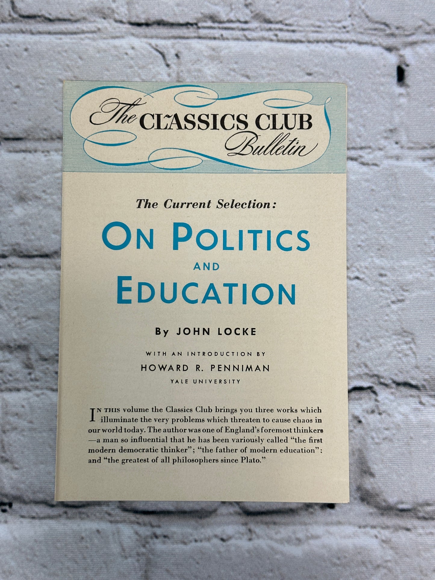 On Politics and Education by John Lock [Classics Club]