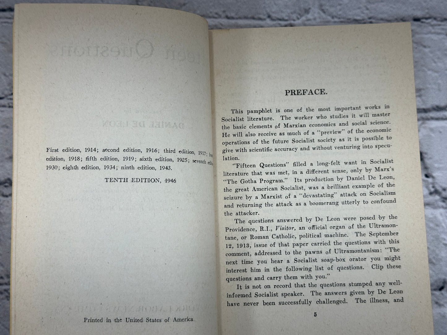 Socialist Labor Party, Marx on Mallock By Daniel De Leon, Eugene Debs [Lot of 6 · 1925, 1936, 1944-1946]