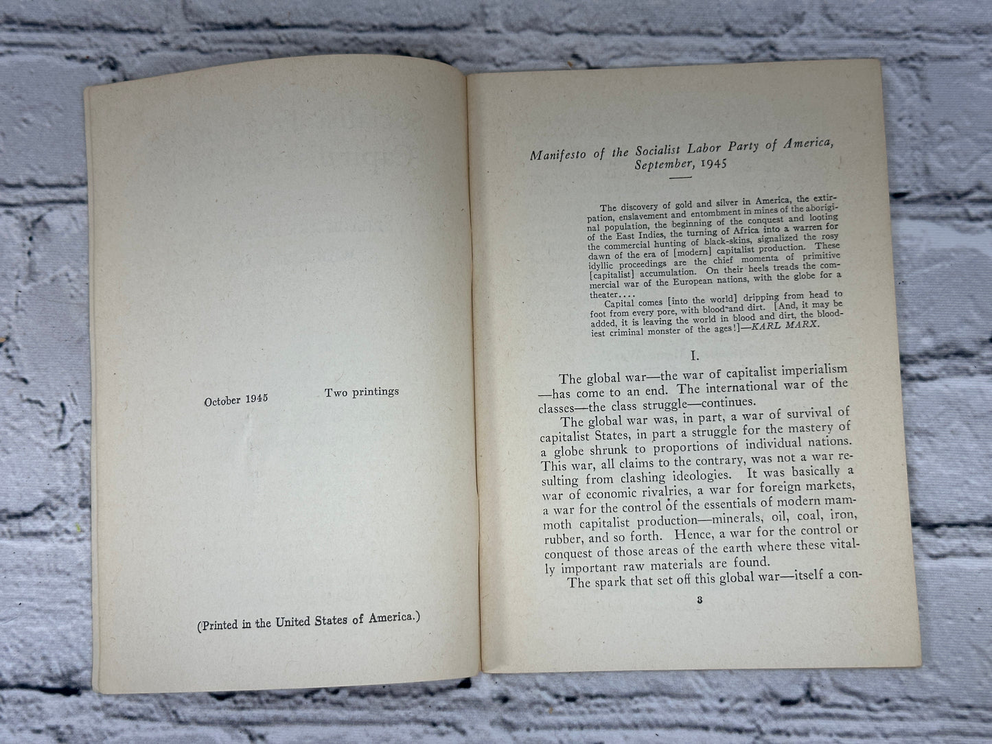 Socialist Labor Party, Marx on Mallock By Daniel De Leon, Eugene Debs [Lot of 6 · 1925, 1936, 1944-1946]