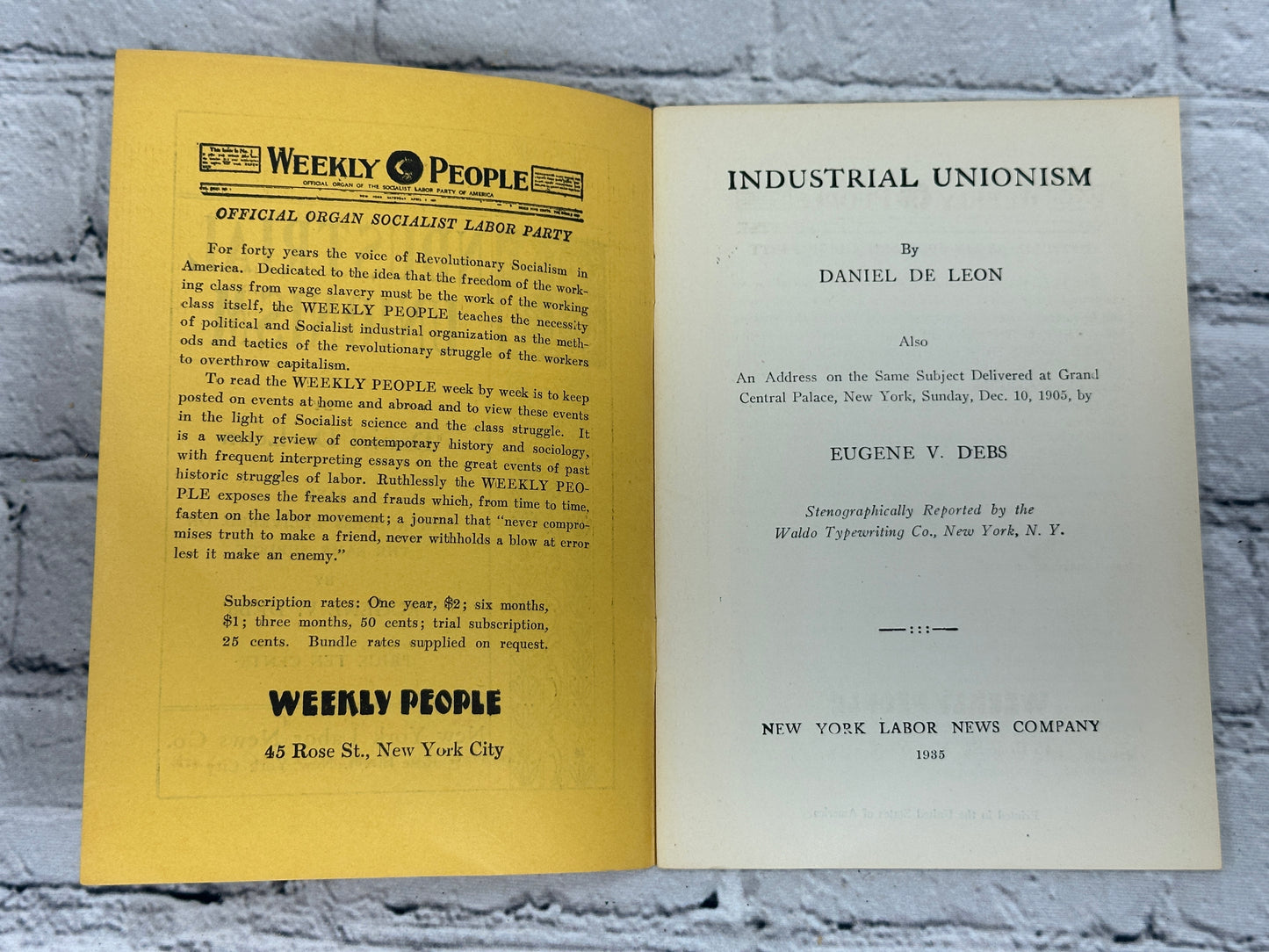 Socialist Labor Party, Marx on Mallock By Daniel De Leon, Eugene Debs [Lot of 6 · 1925, 1936, 1944-1946]