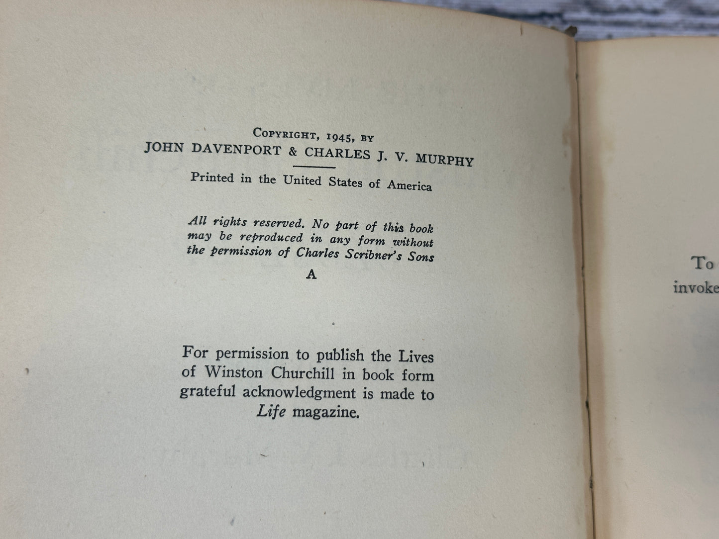 The Lives of Winston Churchill by John Davenport & Charles Murphy [1945]