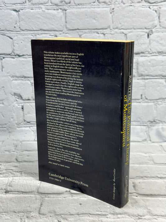 Political Theory of Montesquieu by Melvin Richter [1977]