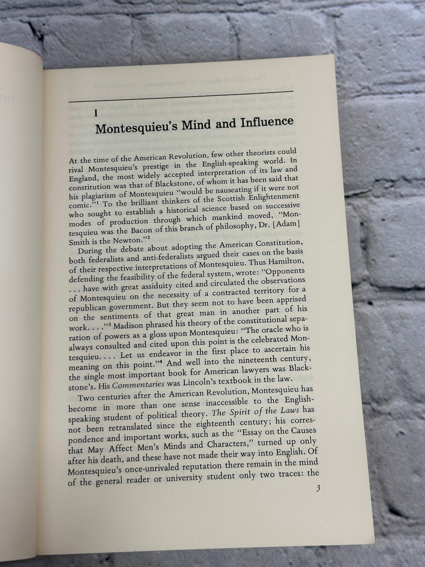 Political Theory of Montesquieu by Melvin Richter [1977]