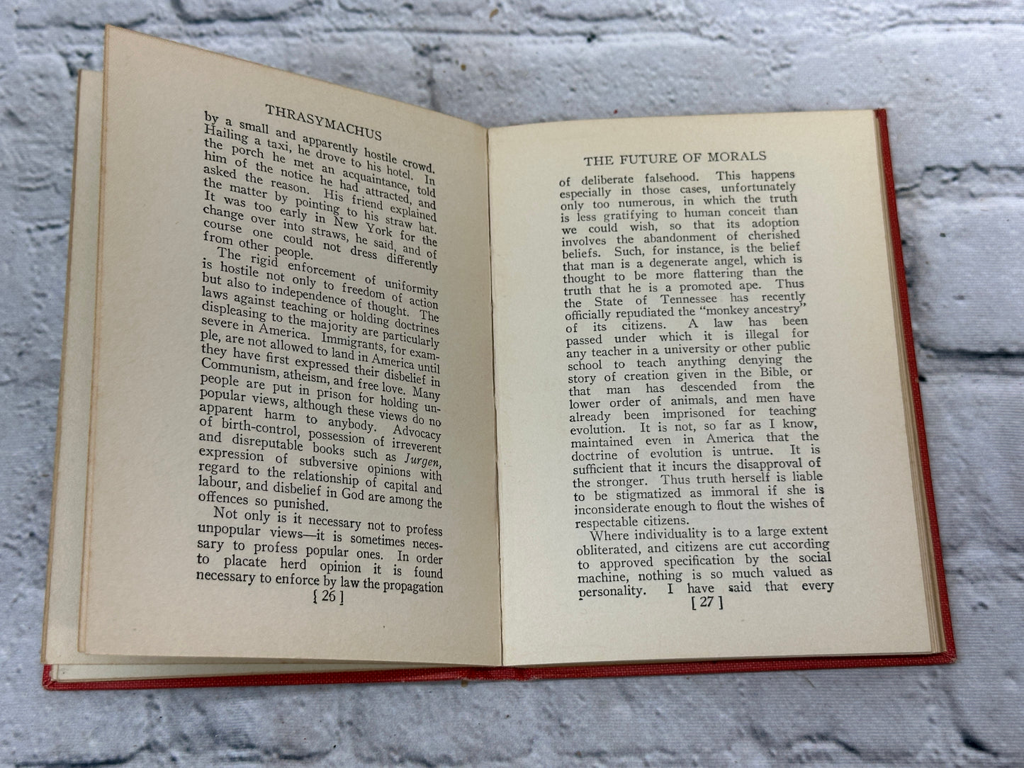 Thrasymachus or The Future of Morals by C.E.M. Joad [1927 · 1st Ed. · 3rd Print]