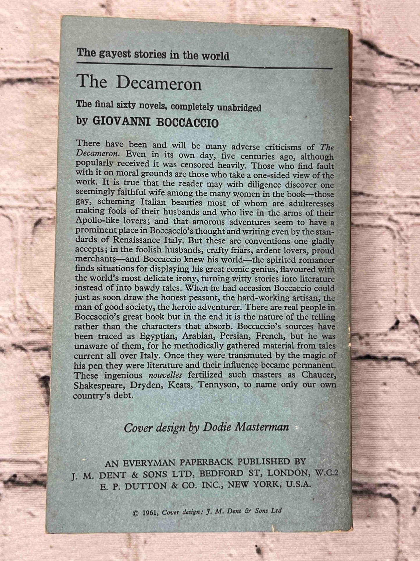 The Decameron: The Final Six Novels (Everyman Paperback)