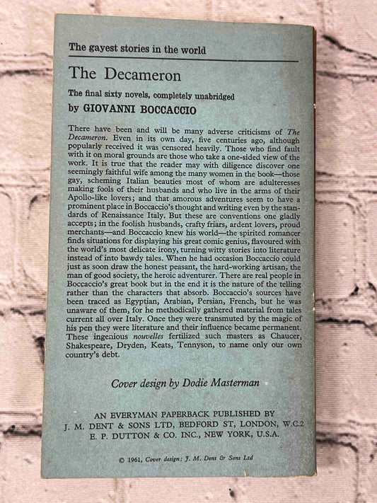 The Decameron: The Final Six Novels (Everyman Paperback)
