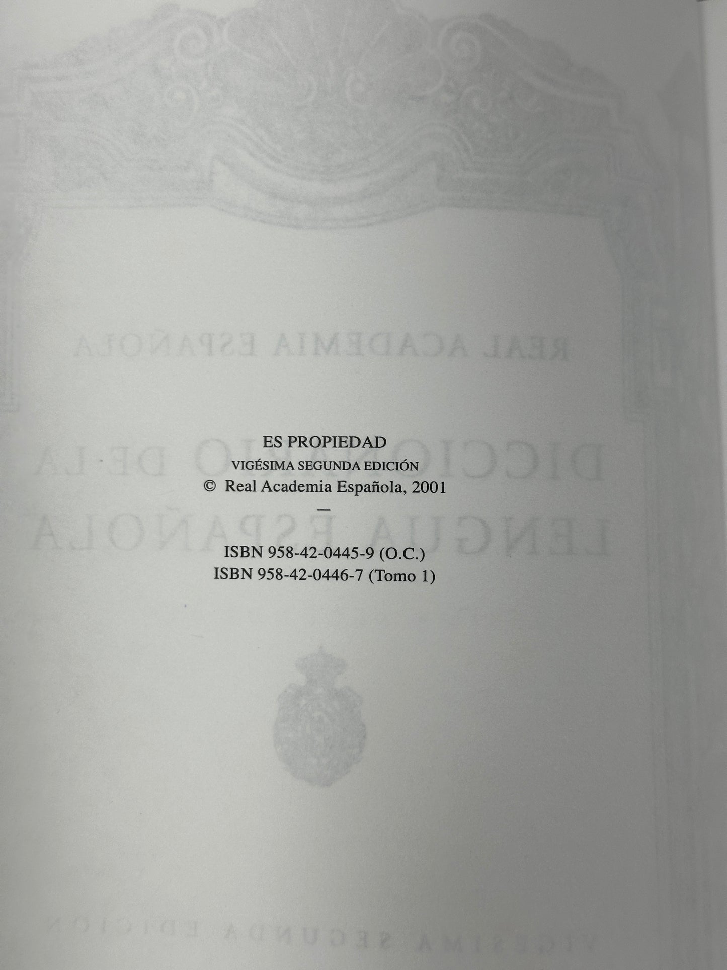 Diccionario De La Lengua Espanola by Real Academia Espanola [2001 · Complete Set