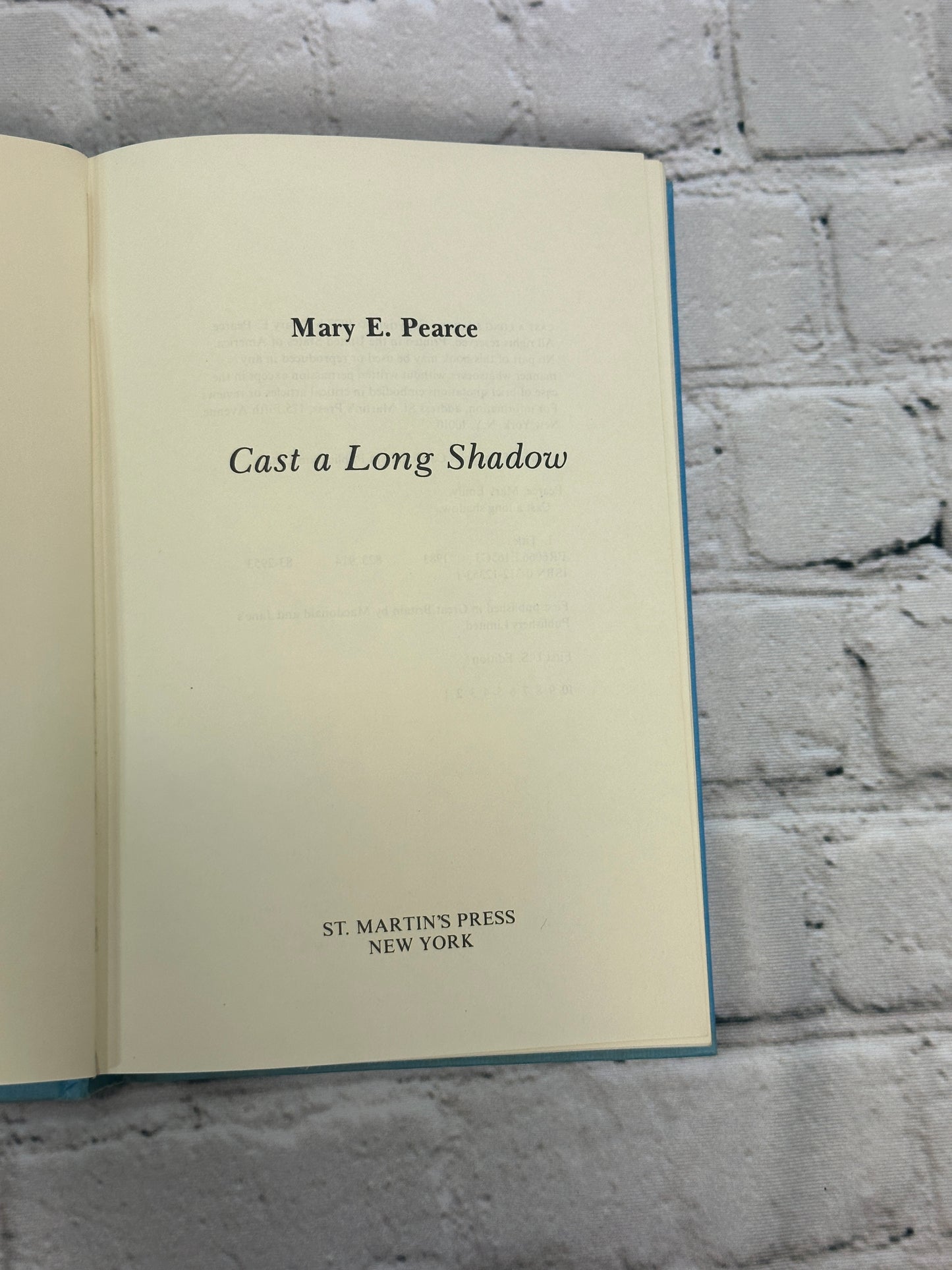 Cast a Long Shadow by Mary E. Pearce [1983 · 1st US Edition]