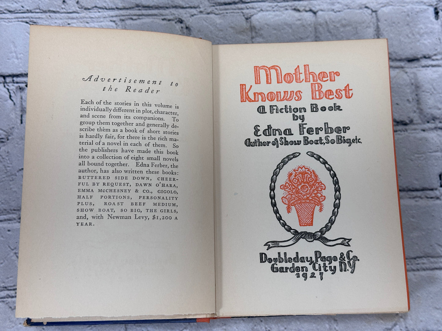 Mother Knows Best by Edna Ferber Hardcover [1927]