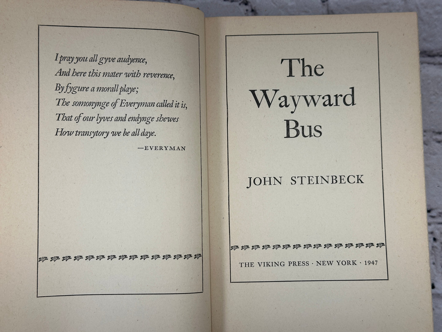 The Wayward Bus by John Steinbeck [Book Club Edition · 1947]