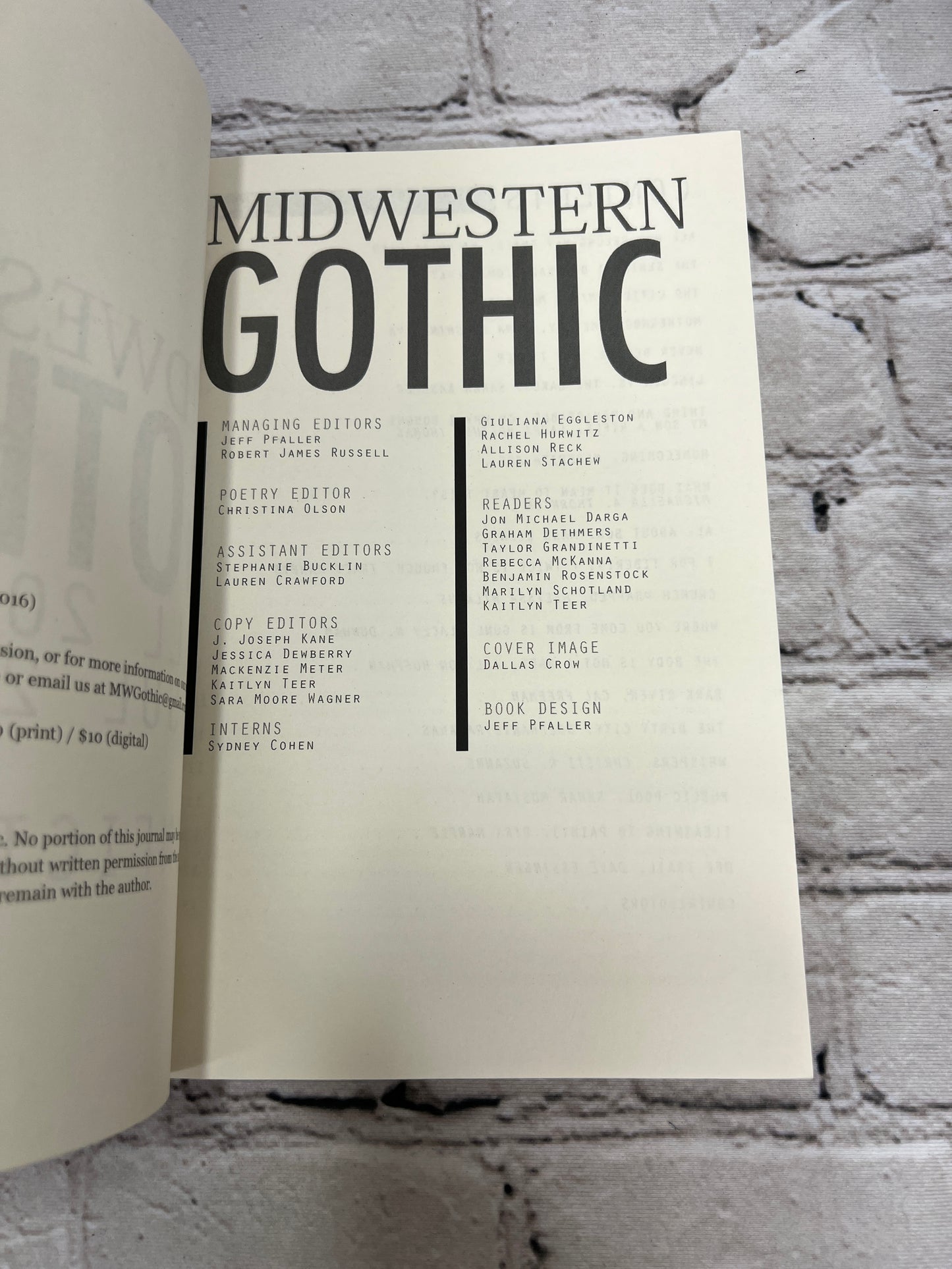 Midwestern Gothic: A Literary Journal [Issue 23 · Fall 2016]