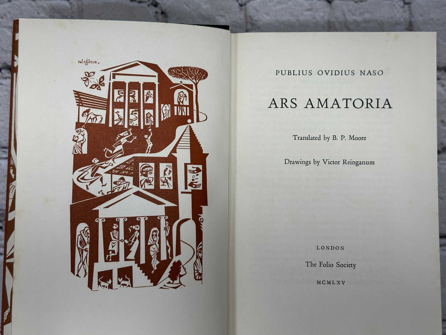 Publius Ovidius Naso By Ars Amatoria [Folio Society · 2nd Impression · 1965]