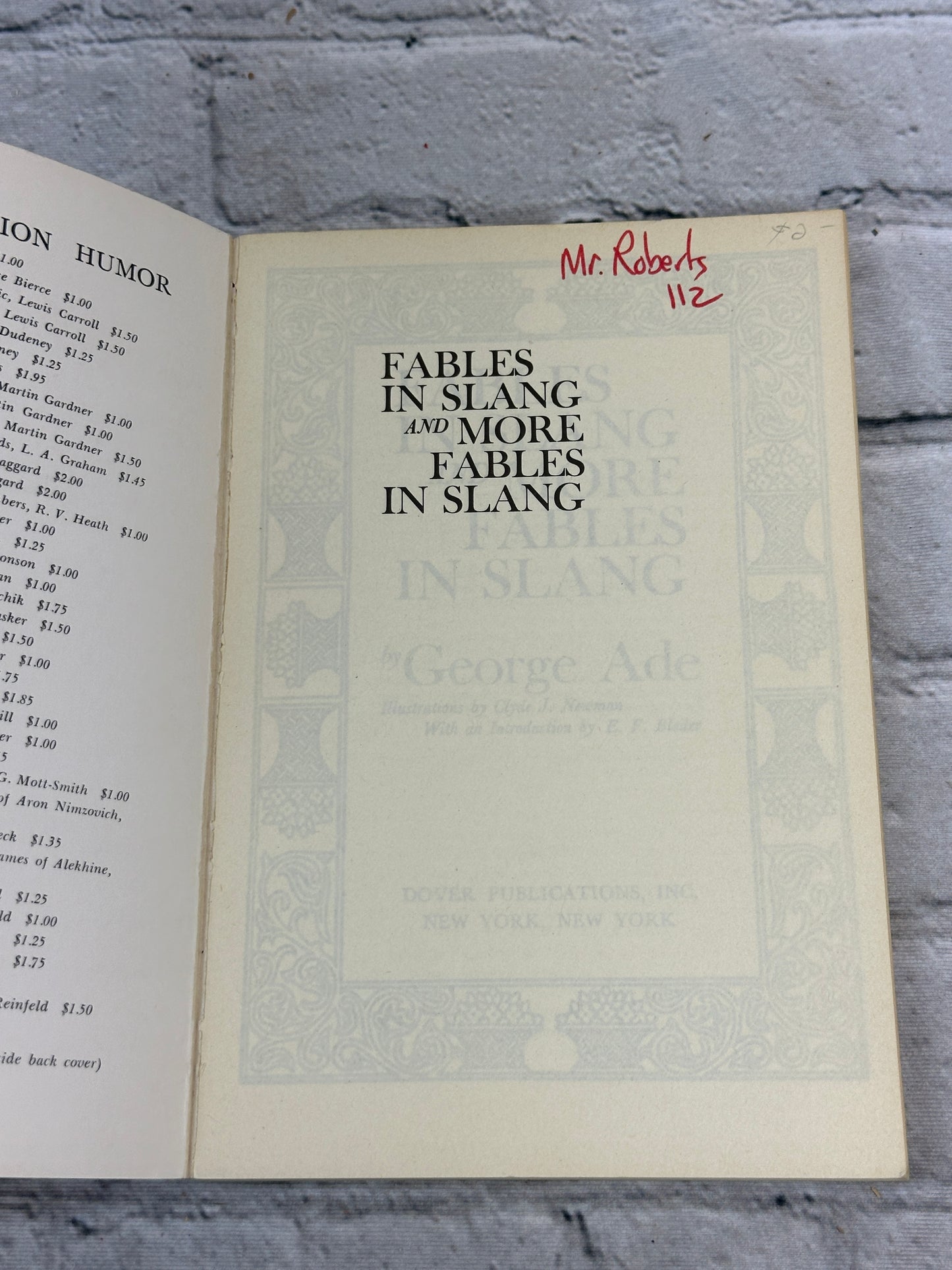 Fables in Slang and More Fables in Slang by George Ade [1960]