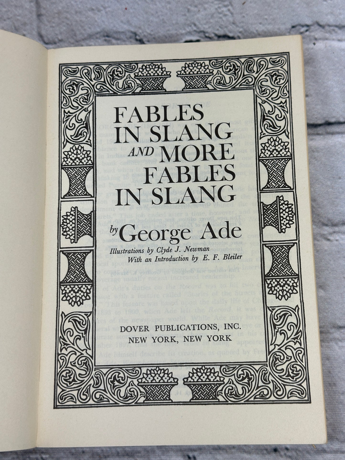 Fables in Slang and More Fables in Slang by George Ade [1960]