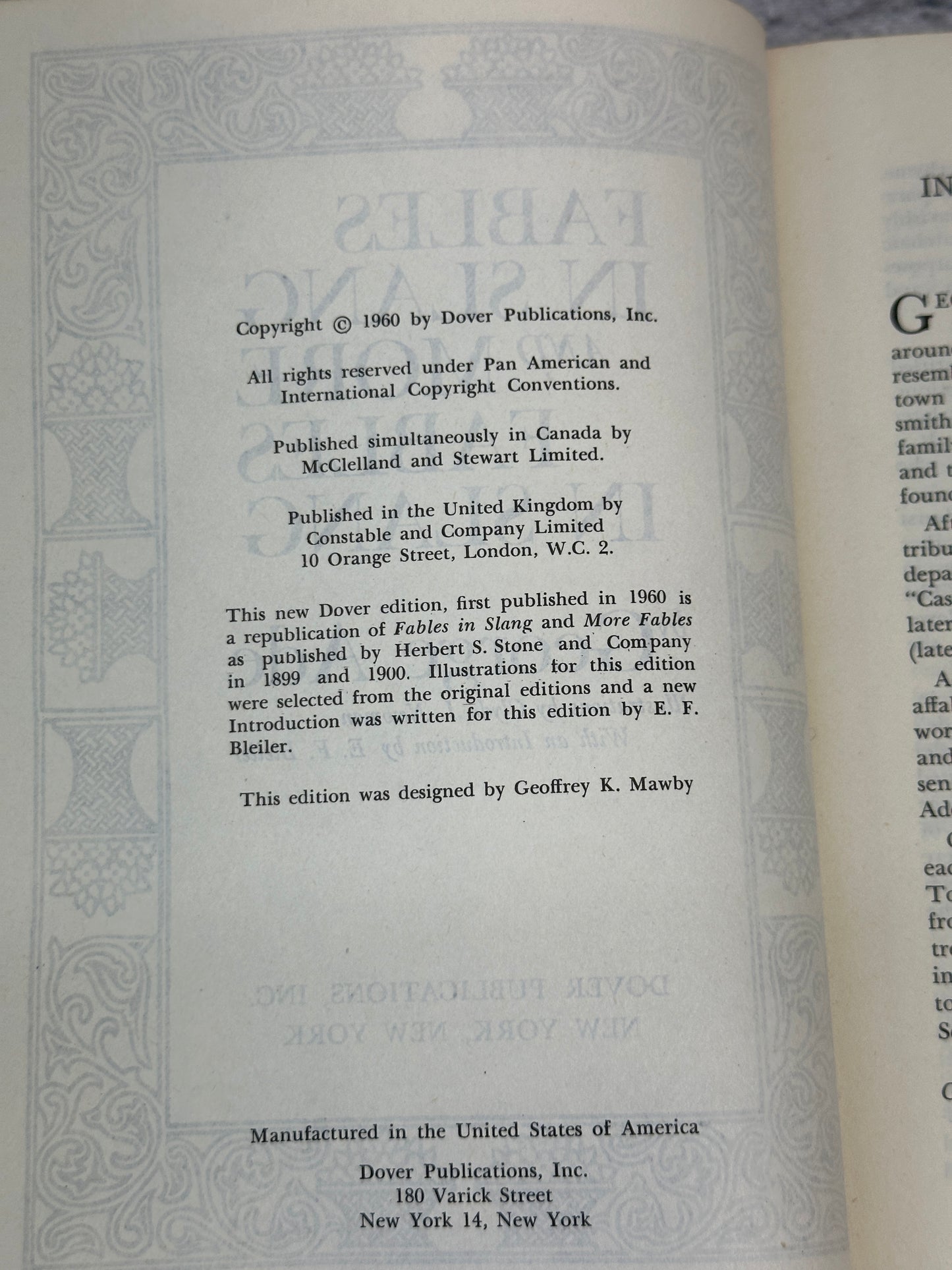 Fables in Slang and More Fables in Slang by George Ade [1960]