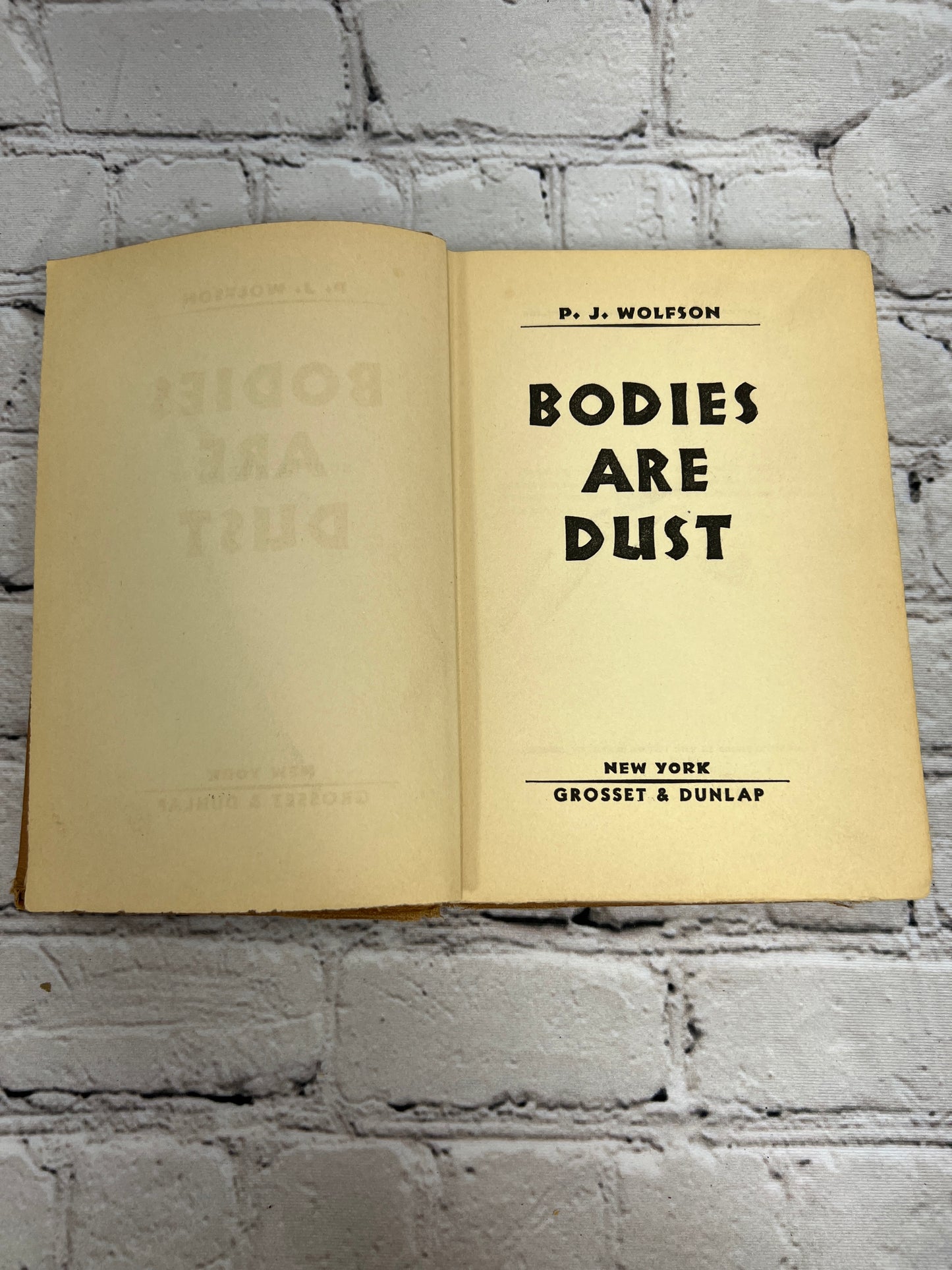 Bodies are Dust by P.J. Wolfson [1931]