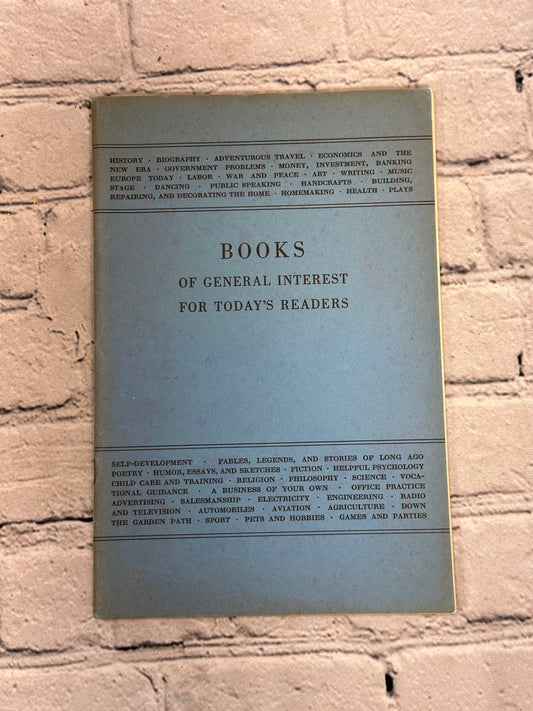 Books of General Interest for Today's Readers by Doris Hoit [1934]