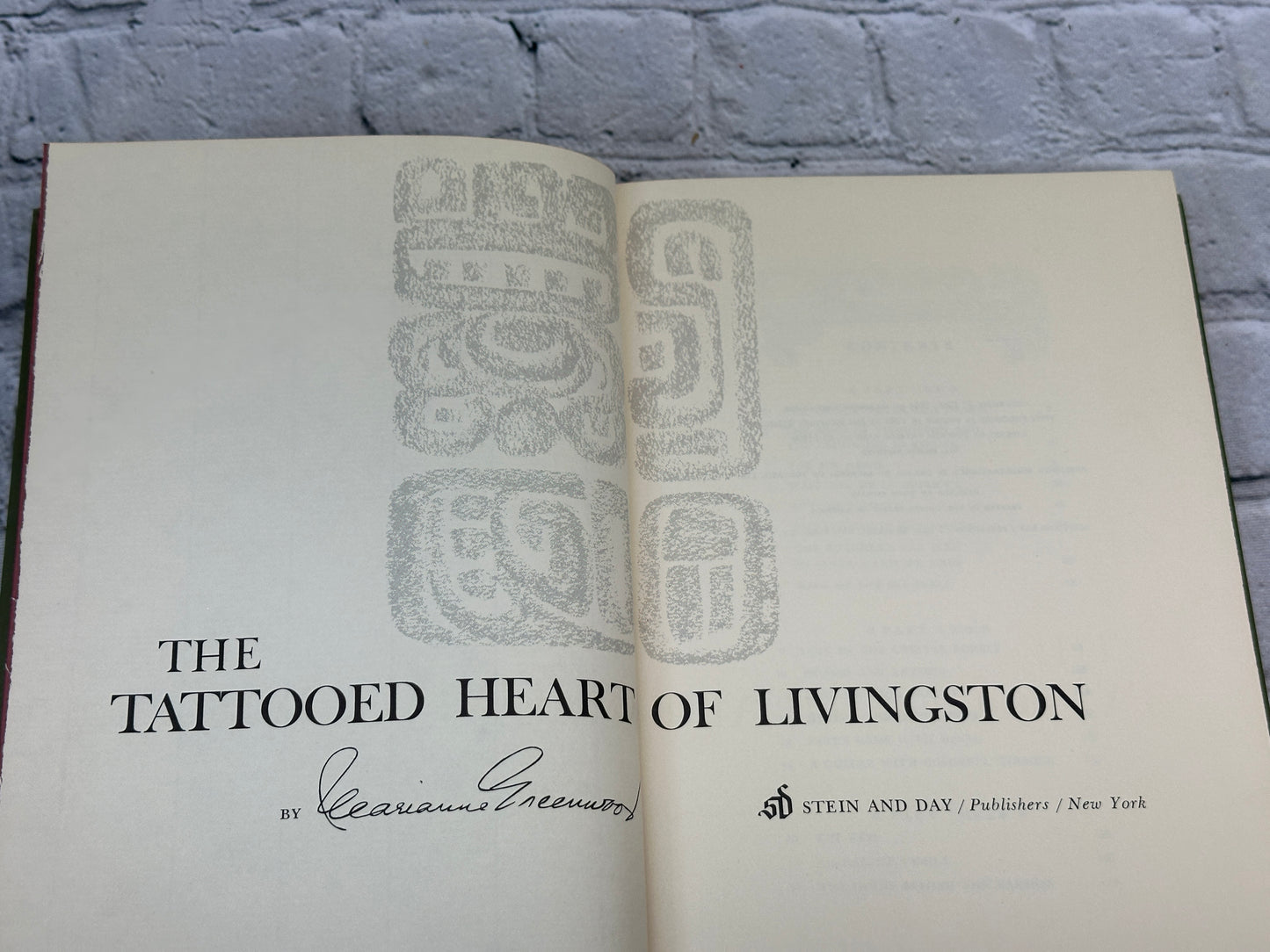 The Tattooed Heart Of Livingston By Marianne Greenwood [1964]