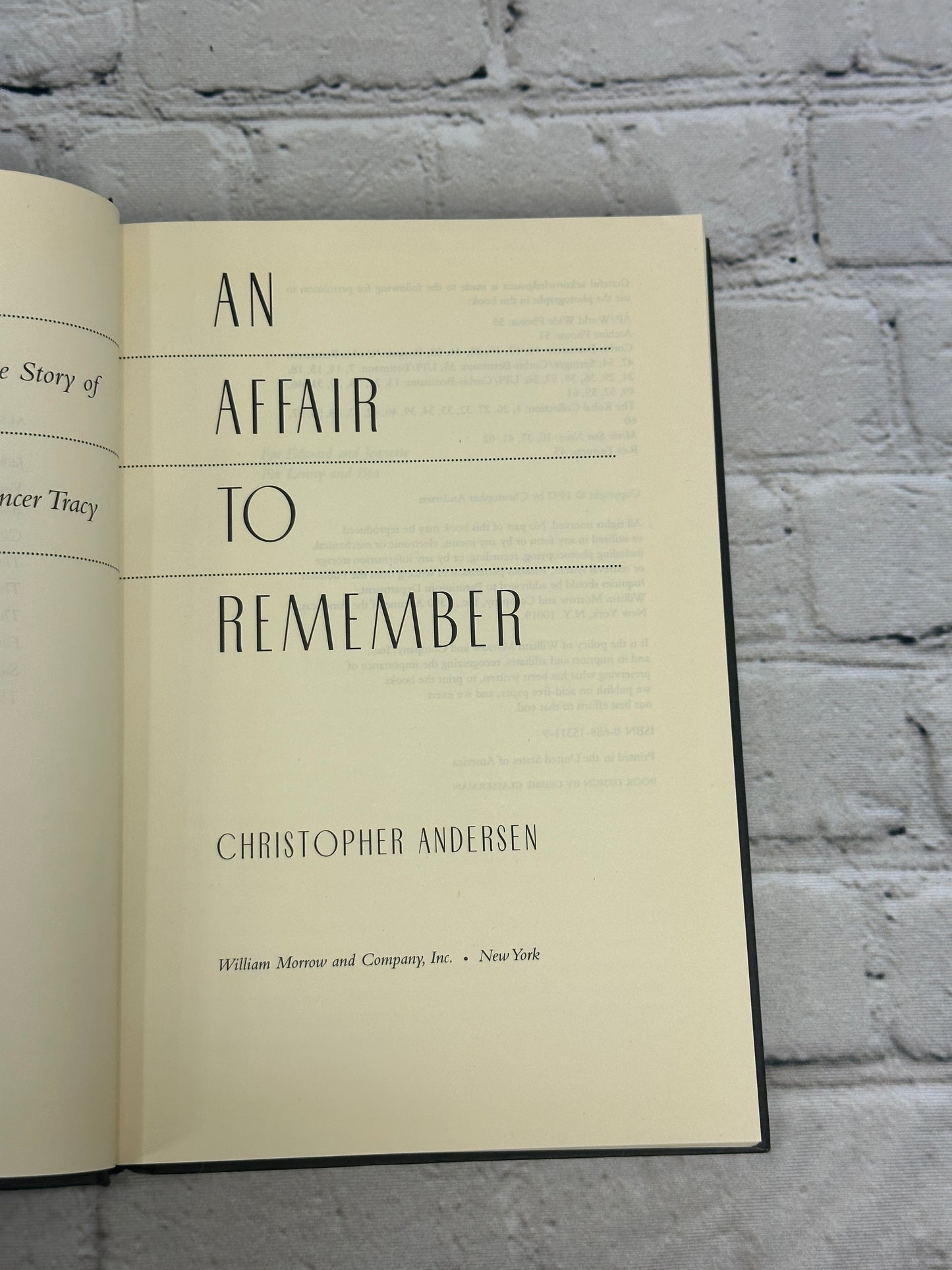 An Affair to Remember by Christopher Andersen [1997]