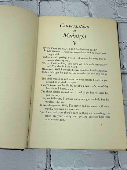 Conversation at Midnight by Edna St. Vincent Millay, 1937 Harper & Brothers Hardcover - first page of text