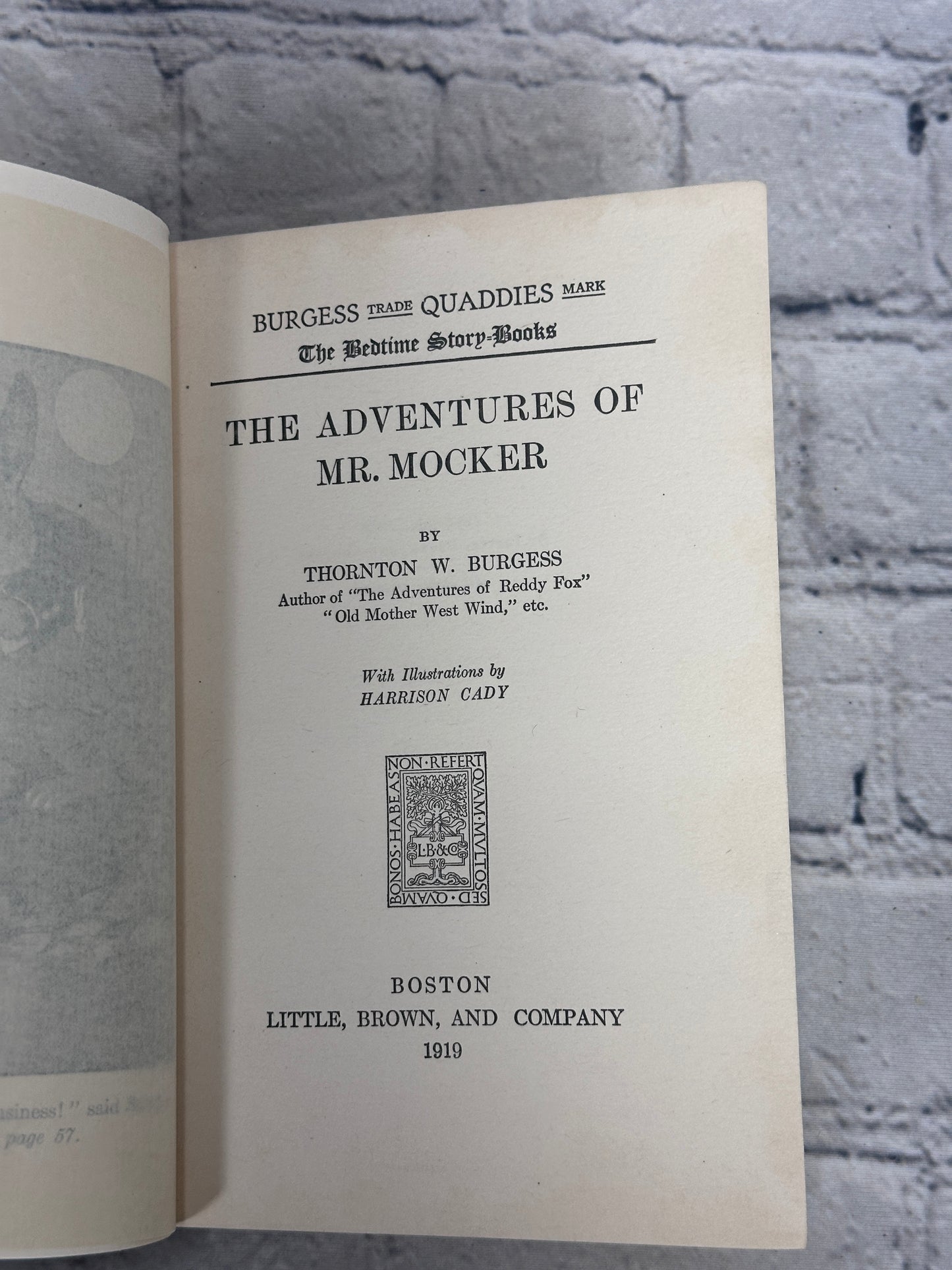The Bedtime Story Books: Adventures of Mr. Mocker by Thornton W Burgess [1919]