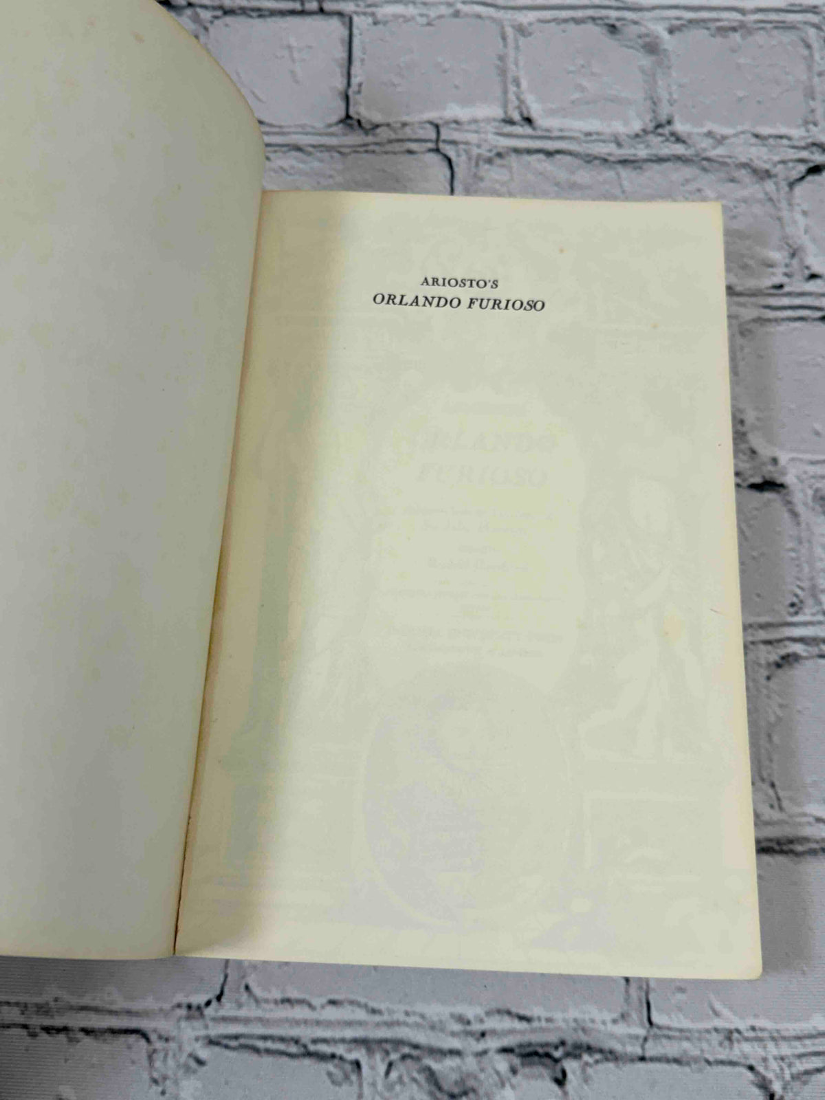 Ariosto's Orlando Furioso by Ludovico Ariosto, 1966 Indiana University Press Paperback - half title
