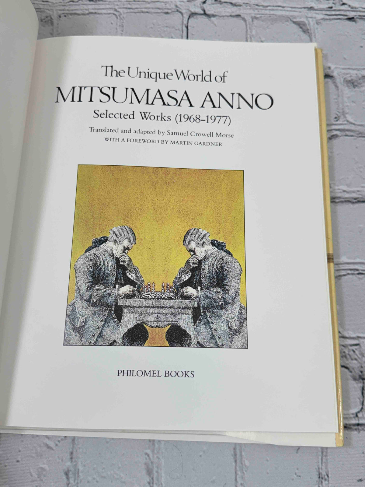 The Unique World of Mitsumasa Anno by Mitsumasa Anno, 1980 Philomel Books Hardcover - title page with chess players illustration