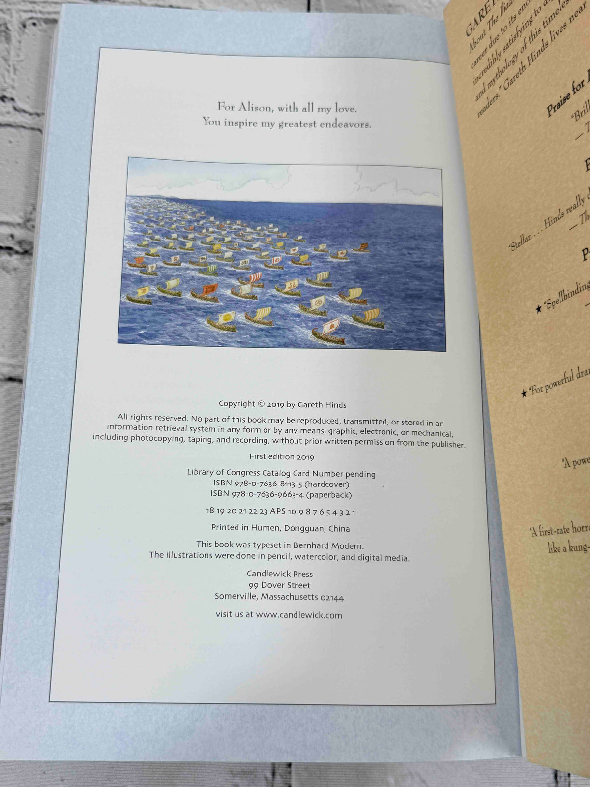 The Iliad by Gareth Hinds, 2019 Candlewick Press Trade Paperback - copyright page