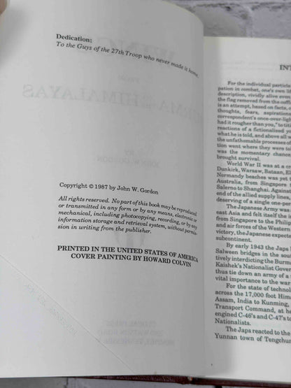 Wings from Burma to the Himalayas by John W. Gordon, 1987 Global Press Hardcover - dedication and copyright page